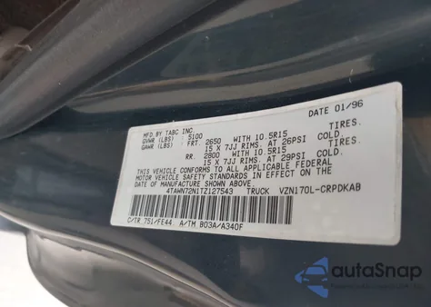 1996 Toyota Tacoma Xtracab z USA, uszkodzony, nr VIN 4TAWN72N1TZ127543